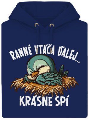 Ranné vtáča spí unisex mikina premium Navy