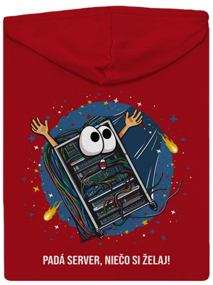 Padá server pánska mikina na zips Red