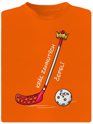 Kráľ zahnutých čepelí - florbal detské športové tričko Neon Orange