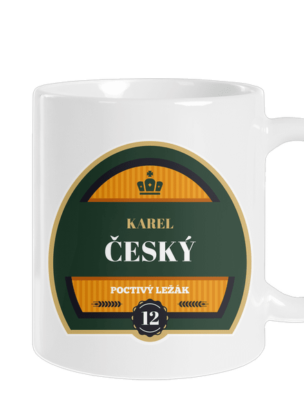 Pivná etiketa klasický hrnček White