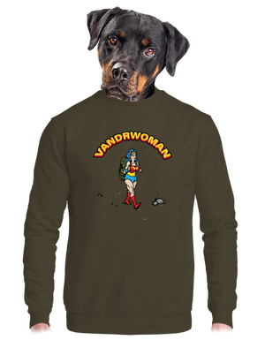 Vandrwoman unisex mikina bez kapucne Urban Khaki