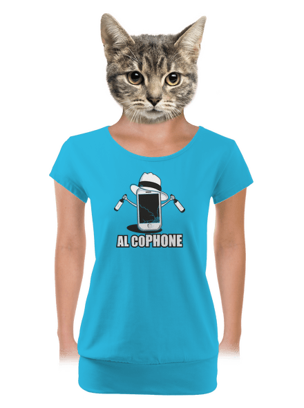 Al Cophone dámske tričko s lemom Blue Atol