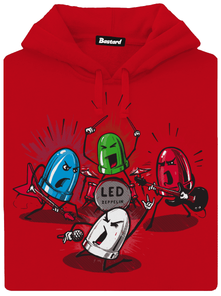 Led Zeppelin pánska mikina klokanka Red