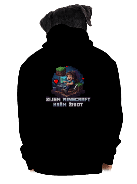 Žijem Minecraft pánska mikina na zips Black