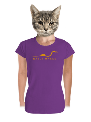 Nájdi mačku dámske tričko prémium Purple