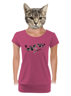 Batminton dámske tričko s lemom Magenta