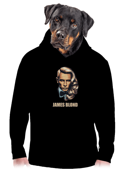 James Blond pánska mikina klokanka Black