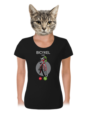 Bicykel volá dámske tričko Black