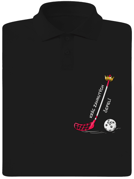 Kráľ zahnutých čepelí - florbal pánska polokošeľa Black