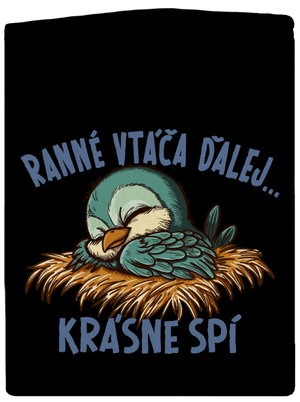 Ranné vtáča spí dámska mikina na zips Black