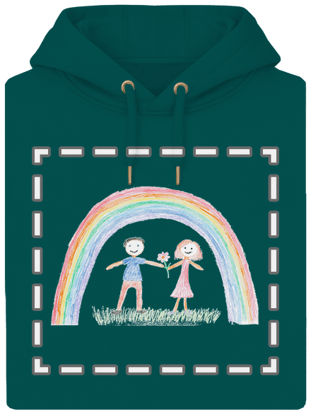 Detské kresby - Nahraj vlastnú unisex mikina premium Emerald Green