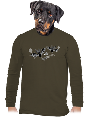 Batminton pánske dlhý rukáv Urban Khaki