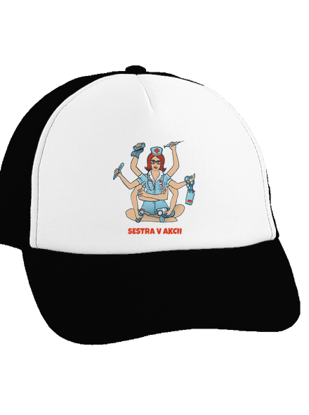 Sestra v akcii šiltovka truckerka Black cap
