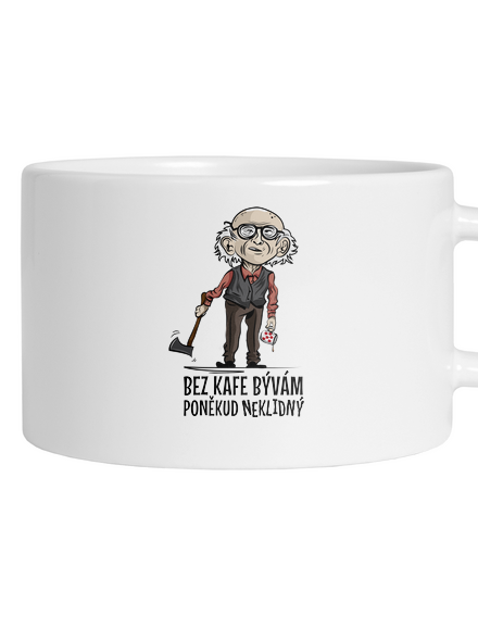Neklidný bez kafe hrnček makronka White