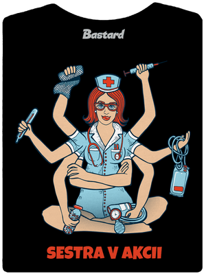 Sestra v akcii dámske tričko prémium Black