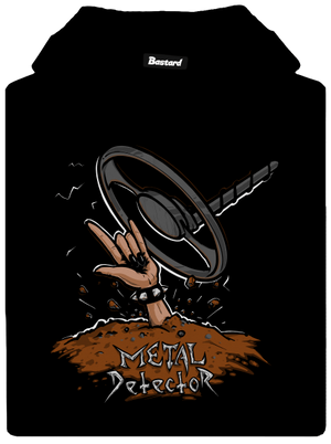 Metal detector pánska mikina klokanka Black
