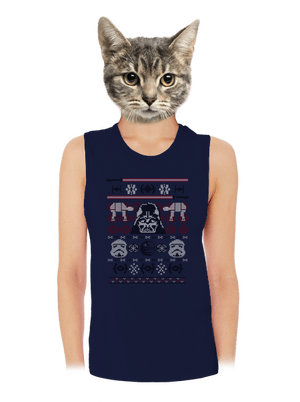 Vader na svetri dámske tielko voľné Navy