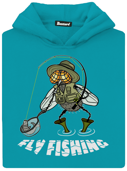 Fly fishing detská mikina klokanka Hawaiian Blue
