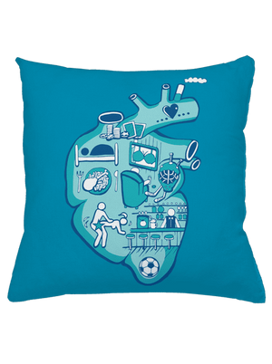Srdce bije pre vankúš Blue Turquoise