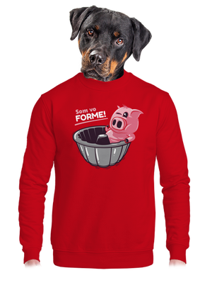 Vo forme unisex mikina bez kapucne Red