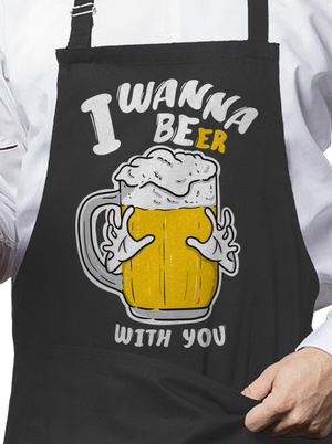 I wanna beer zástera Dark Grey