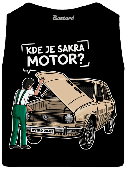 Kde je motor? pánske tielko Black