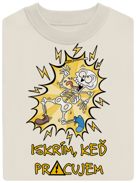 Iskrím unisex mikina bez kapucne Off White