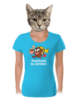 Štartujem na kávičke dámske tričko Blue Atol
