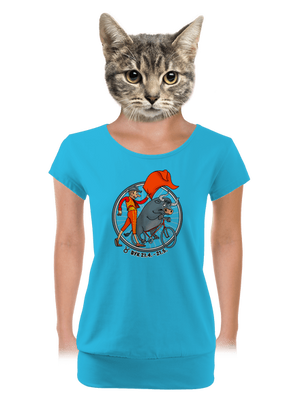 Cyklistický horoskop: Býk dámske tričko s lemom Blue Atol