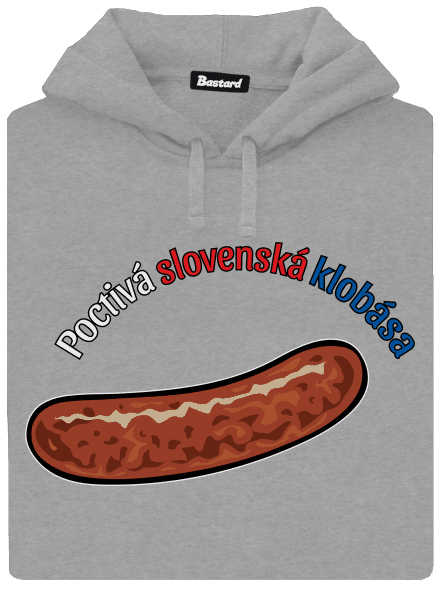 Poctivá buchta a klobása pánska mikina klokanka Light Melange