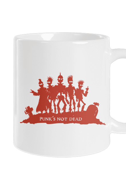 Punks Not Dead klasický hrnček White
