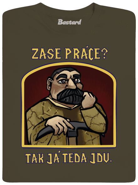 Zase práce? pánske dlhý rukáv Urban Khaki
