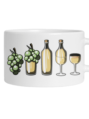 Evolúcia bieleho vína hrnček makronka White