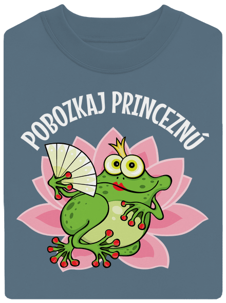 Pobozkaj princeznú a princa unisex mikina bez kapucne Nordic Blue