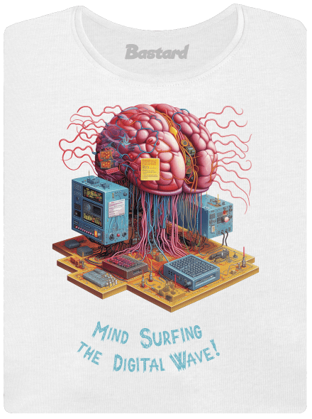 Mind surfing the digital wave dámske tričko White