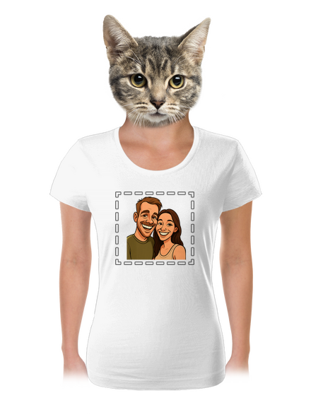 Karikatúra z vlastnej fotky dámske tričko White