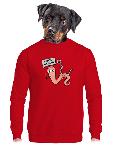 Na háku unisex mikina bez kapucne Red