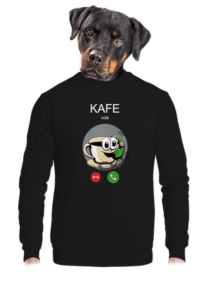 Kafe volá unisex mikina bez kapucne Black