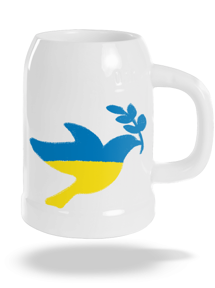 Ukrajina - Holubica obrys polliter White