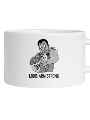 Louis Armstrong hrnček makronka White