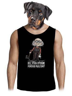 Neklidný bez piva pánske tielko Black