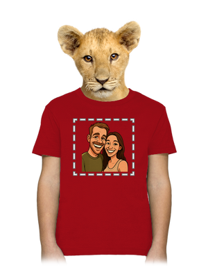 Karikatúra z vlastnej fotky detské tričko Red