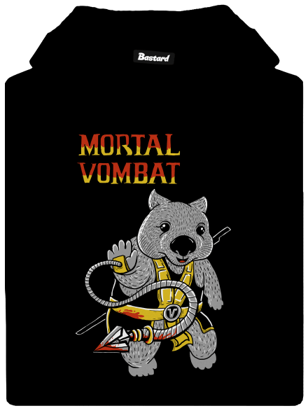 Mortal Vombat pánska mikina klokanka Black