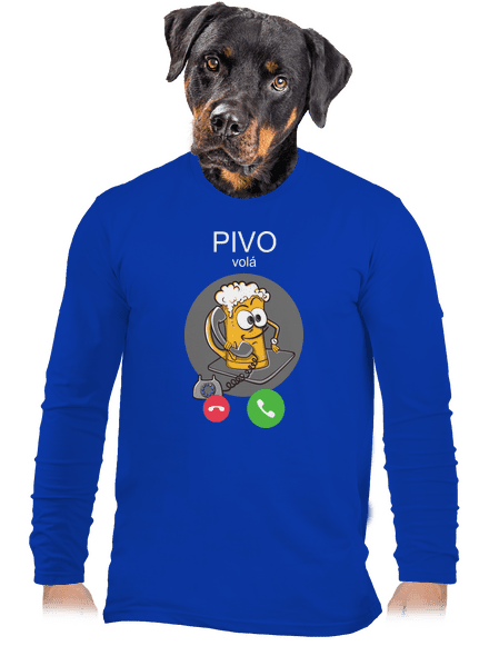 Pívo volá pánske dlhý rukáv Royal Blue