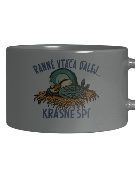 Ranné vtáča spí hrnček makronka Grey Macaron