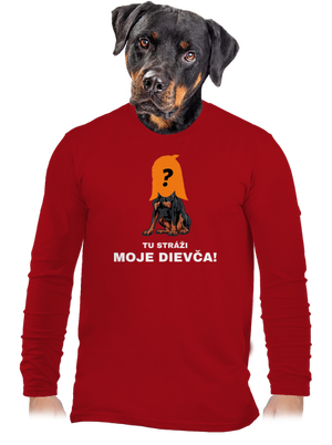 Tu strážim ja pánske dlhý rukáv Red