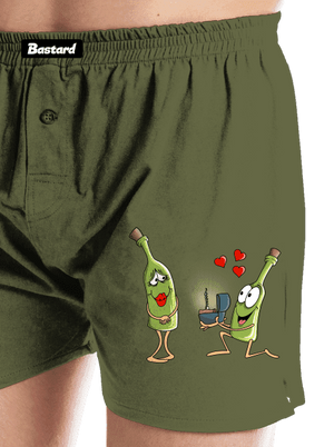 Láska k vínu pánske trenky Khaki