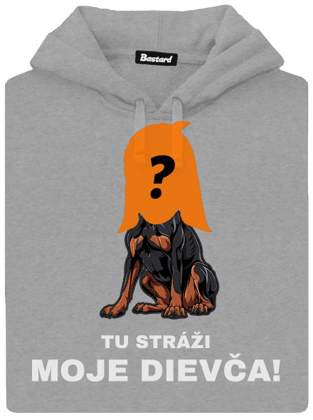 Tu strážim ja pánska mikina klokanka Light Melange