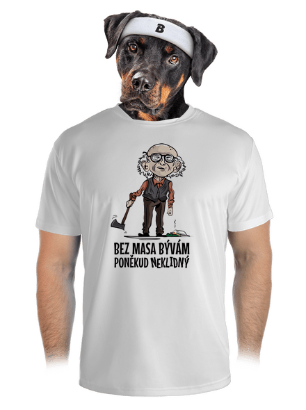 Neklidný bez masa pánske športové tričko White