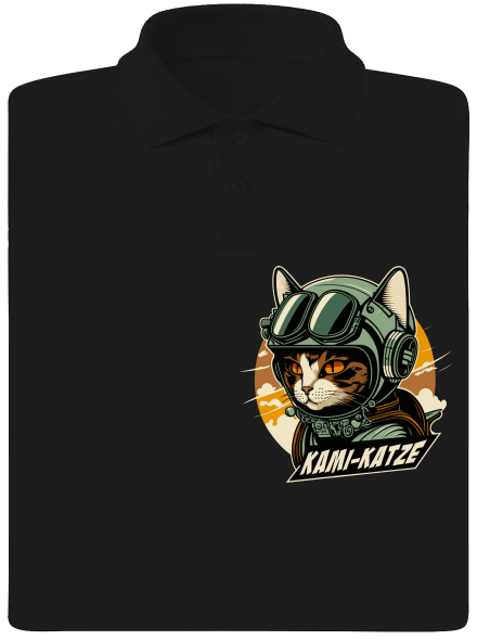Kami-Katze pánska polokošeľa Black